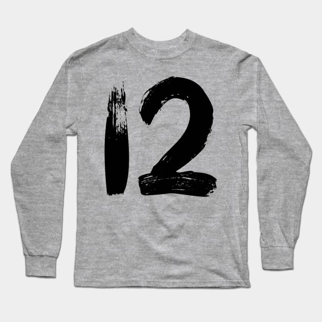 Number 12 Long Sleeve T-Shirt by Erena Samohai